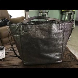 bronze bucket bag